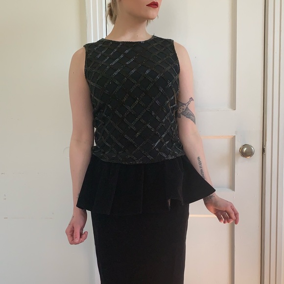 Vintage Cross Hatch Beaded Fitted Tank - Picture 7 of 8